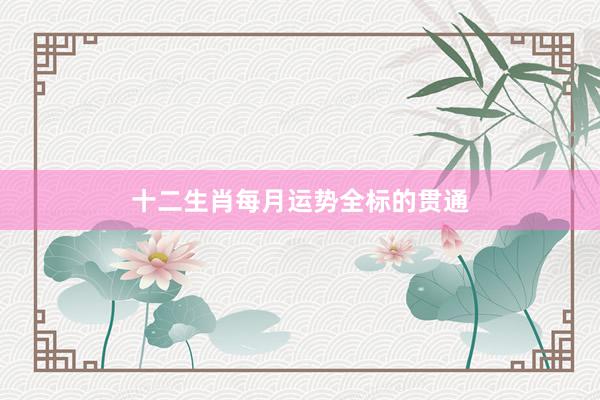 十二生肖每月运势全标的贯通